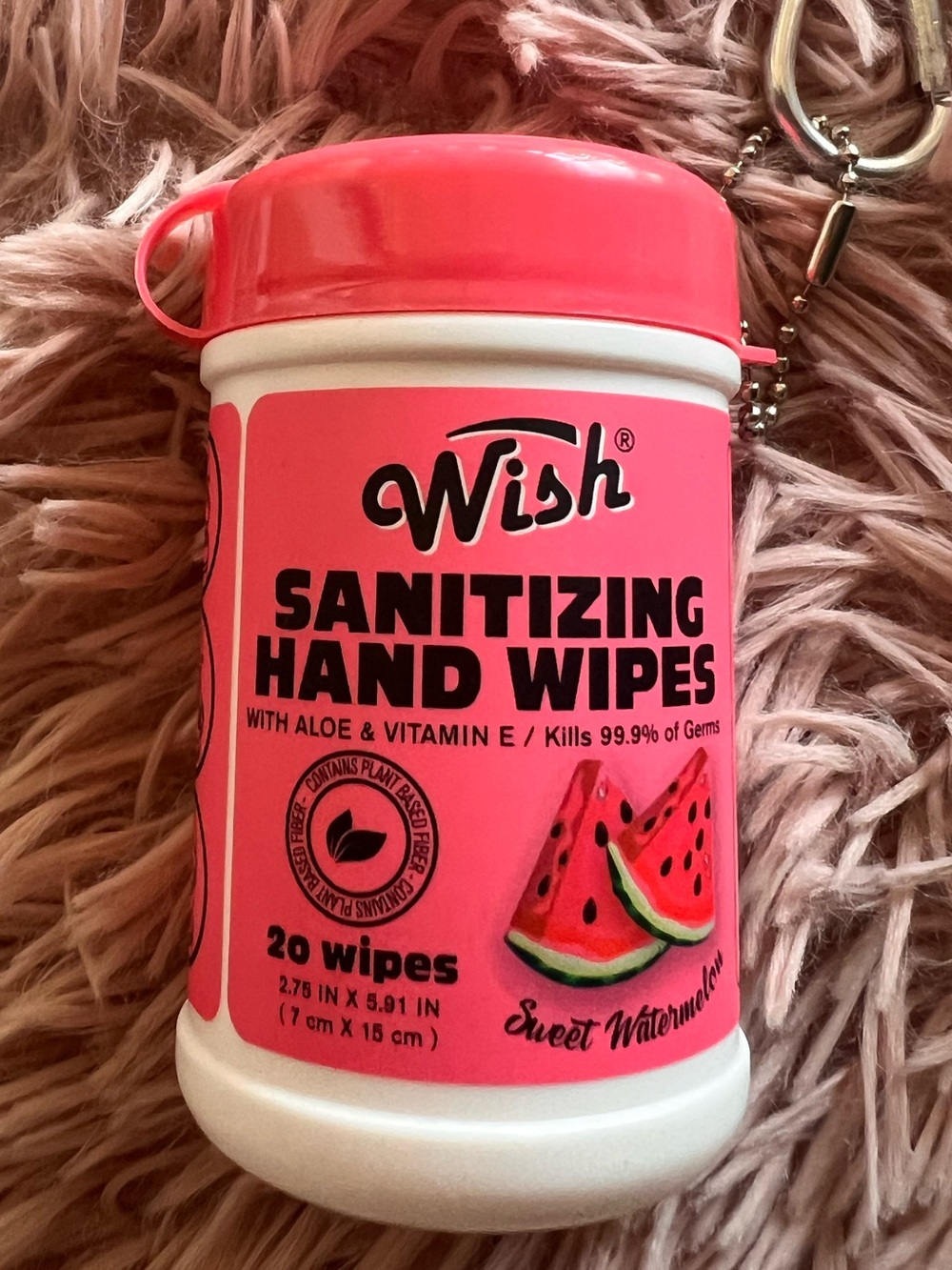 Wish Sanitizing Hand Wipes - Sweet Watermelon - Pink
